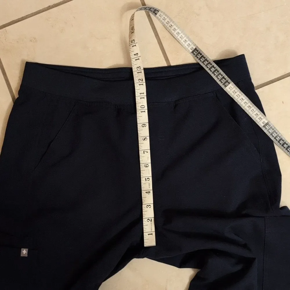 Figs Scrubs pants Axim Cargo Navy Blue Tie Elastic Waist Size L